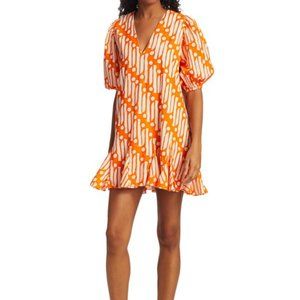 NWT Rhode Saira Dress in Orange Batik Print XS